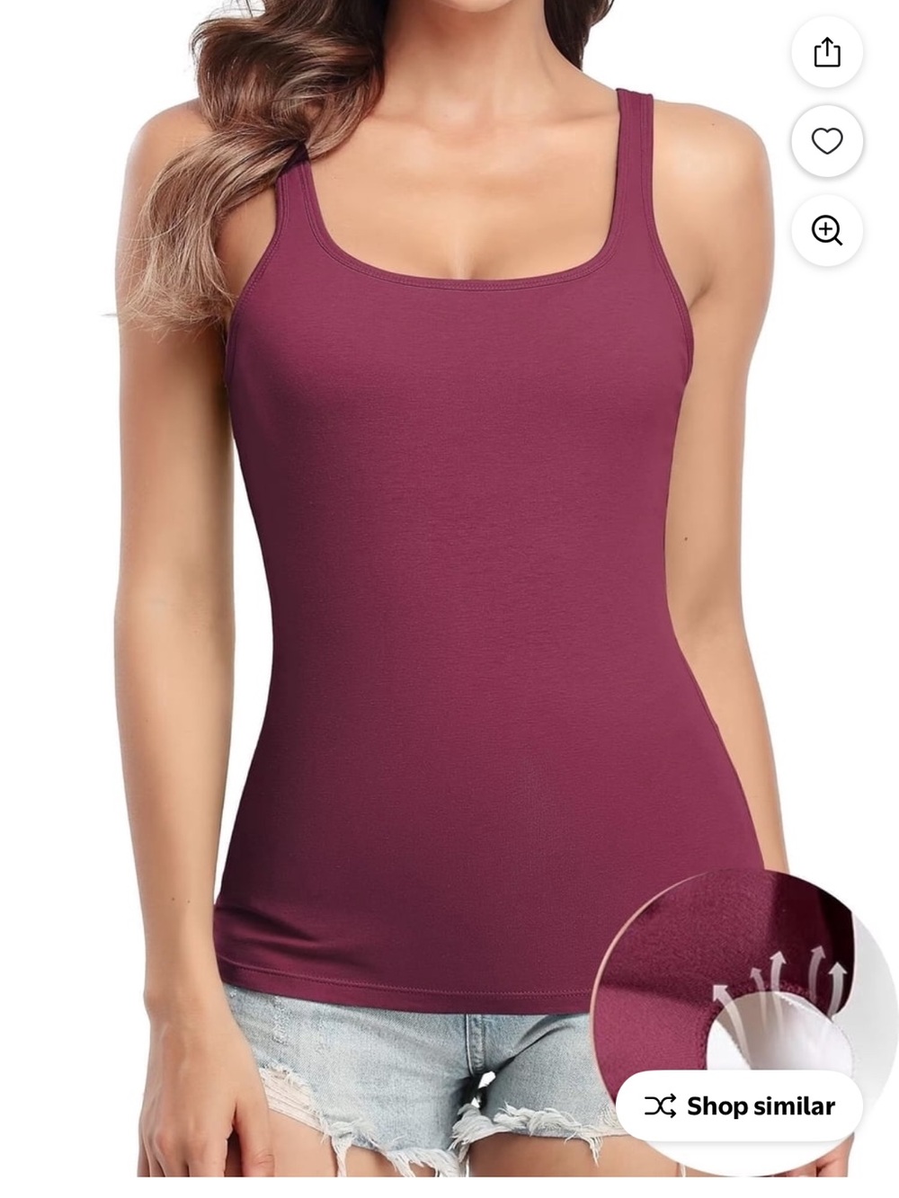 Everyday Scoop Neck Tank Top — Burgundy